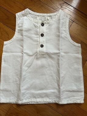 Kendi Caley Linen Tank in coconut